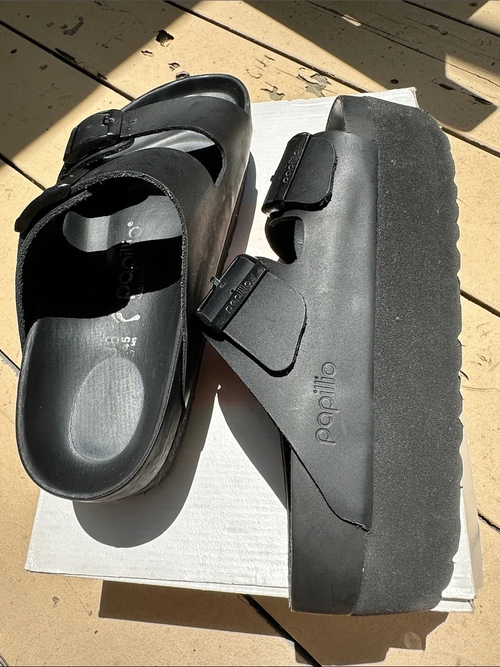 Birkenstock Papillio Arizona narrow fit platform sandals size 38